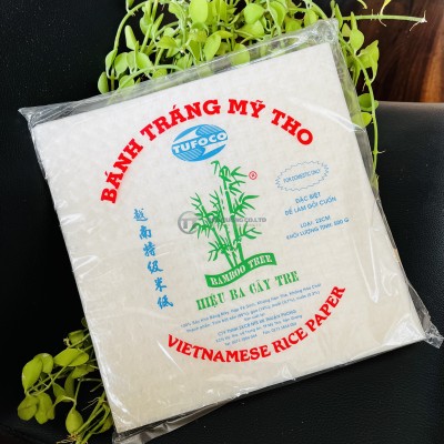 Bánh tráng vuông hiệu Ba cây tre, size 22cm, 500gr 