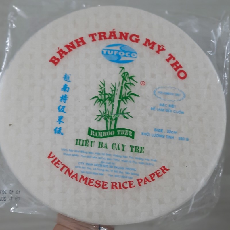 Bánh tráng hiệu Ba cây tre, size 22cm, 250gr